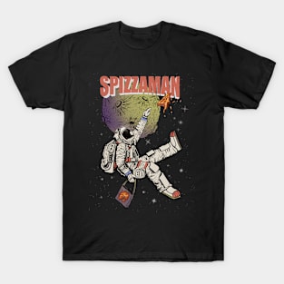 SPIZZAMAN - Astronaut Chasing Pizza T-Shirt